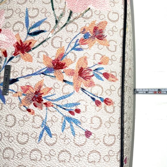 GUESS Noelle II Mini Flap Crossbody Bag Cream Floral Embroidered Shoulder Purse - Picture 6 of 8